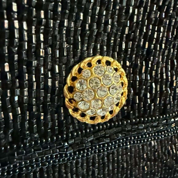 La Regale Embellished Beaded Chain Strap Evening Shoulder Bag Women's Black Form - Picture 3 of 9